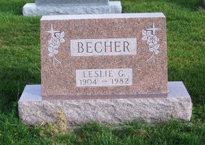 Leslie Becher, Zion Lutheran Cemetery, Mercer County, Ohio. (2011 photo by Karen)