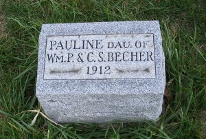 Pauline Becher, Zion Lutheran Cemetery, Mercer County, Ohio (2011 photo by Karen)