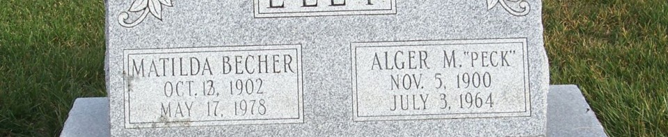 Alger & Matilda (Becher) Eley, Zion Lutheran Cemetery, Chattanooga, Mercer County, Ohio. (2011 photo by Karen)