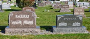 Harold & Berneice Stetler buried next to his parents, Roy & Blanch Stetler. (2016 photo by Karen)