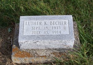Luther K. Becher, Zion Lutheran Cemetery, Mercer County, Ohio. (2011 photo by Karen)