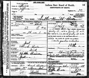 Luther Kenneth Becher death certificate, 1914. 