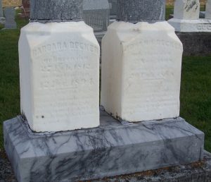 Johann and Barbara Wiedmann, Zion Lutheran Cemetery, Chattanooga, Mercer County, Ohio. (2011 photo by Karen)