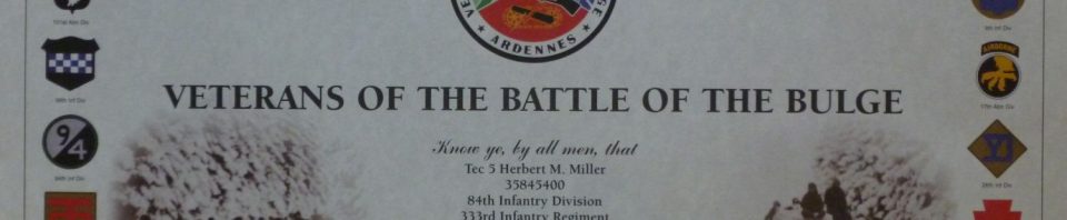 Certificate, Battle of the Bulge Association.