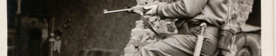 84th Division Soldier with carbine, Belgium.