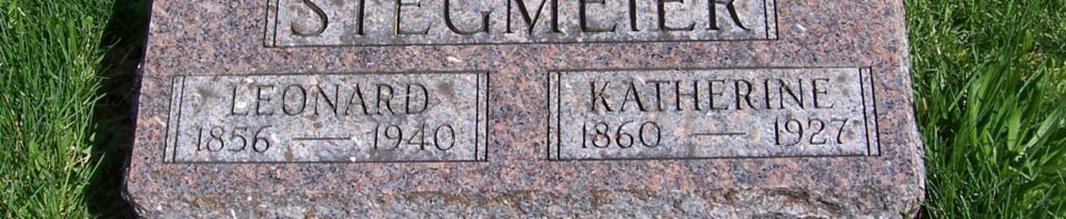 Leonard & Katharine Stegmeier, Zion Lutheran Cemetery, Schumm, Van Wert County, Ohio. (2012 photo by Karen)