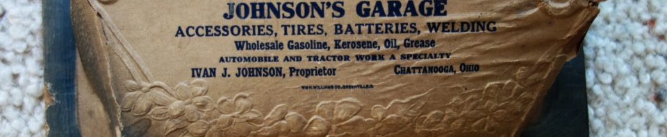 1934 Calendar, Johnson's Garage, Chatt, Ohio.