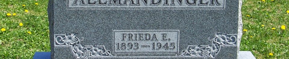 Frieda E. Allmandinger, Zion Lutheran Cemetery, Van Wert County, Ohio. (2012 photo by Karen)