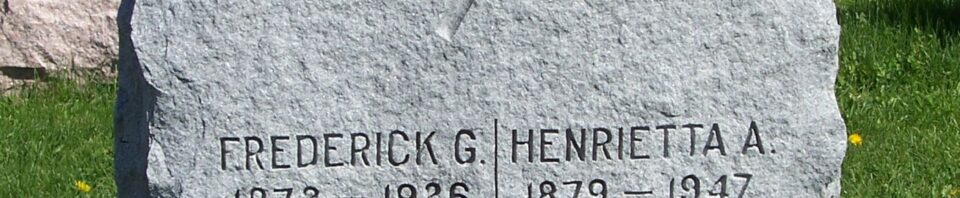 Frederick G & Henrietta A (Schumm) Roehm, Zion Lutheran Cemetery, Van Wert County, Ohio. (2012 photo by Karen)
