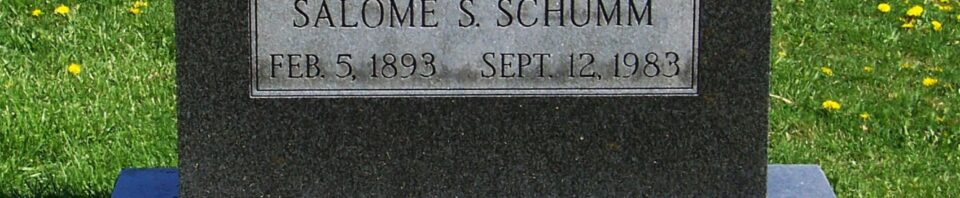 Salome S Schumm, Zion Lutheran Cemetery, Van Wert County, Ohio. (2012 photo by Karen)