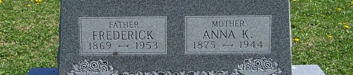 Frederick & Anna K (Kallenberger) Allmandinger, Zion Lutheran Cemetery, Van Wert County, Ohio (2012 photo by Karen)