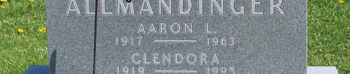 Aaron L & Glendora Allmandinger, Zion Lutheran Cemetery, Van Wert County, Ohio. (2012 photo by Karen)