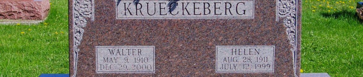 Walter & Helen Krueckeberg, Zion Lutheran Cemetery, Van Wert County, Ohio. (2012 photo by Karen)