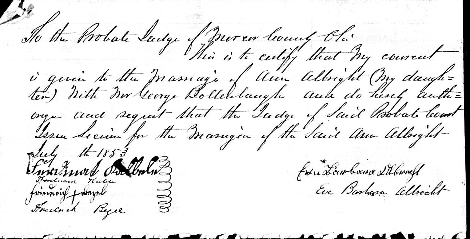 Life Was Hard in the 1850sThe Ehrmans, Albrights & Bollenbachers