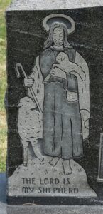 The Good Shepherd engraving, St. Paul Lutheran Cemetery, Preble, Indiana.