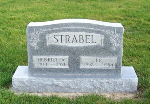 J.R. "Rudy" & Henrietta (Warrick) Strabel, Zion Lutheran Cemetery, Chattanooga, Mercer County, Ohio. (2011 photo by Karen)
